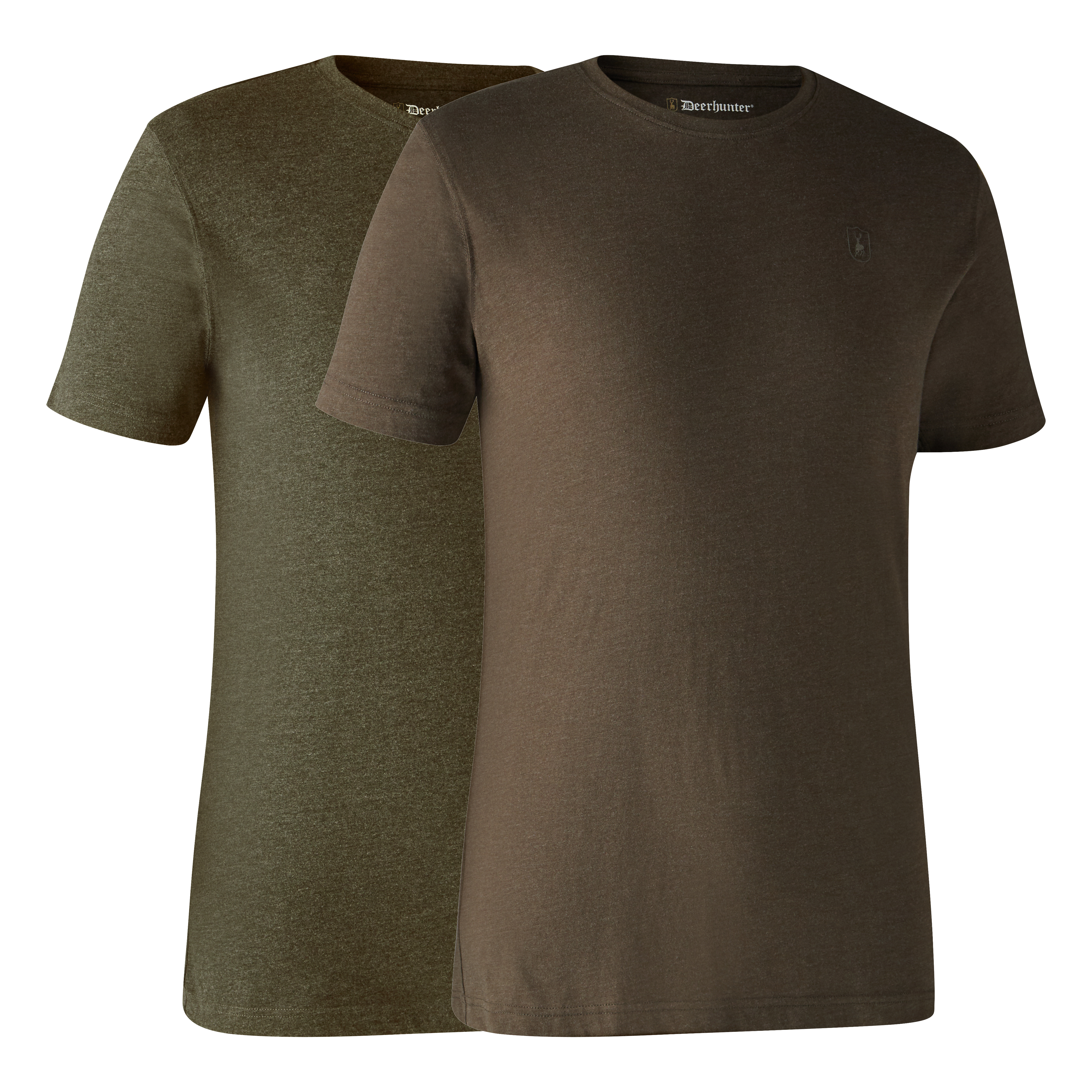 Basic T-Shirt im 2er-Pack - Adventure Green mel/Brown Leaf mel.