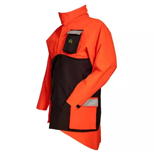 Kruedener Hundeführer-/ Durchgehjacke warnrot/braun Kruedener Hundeführer-/ Durchgehjacke warnrot/braun