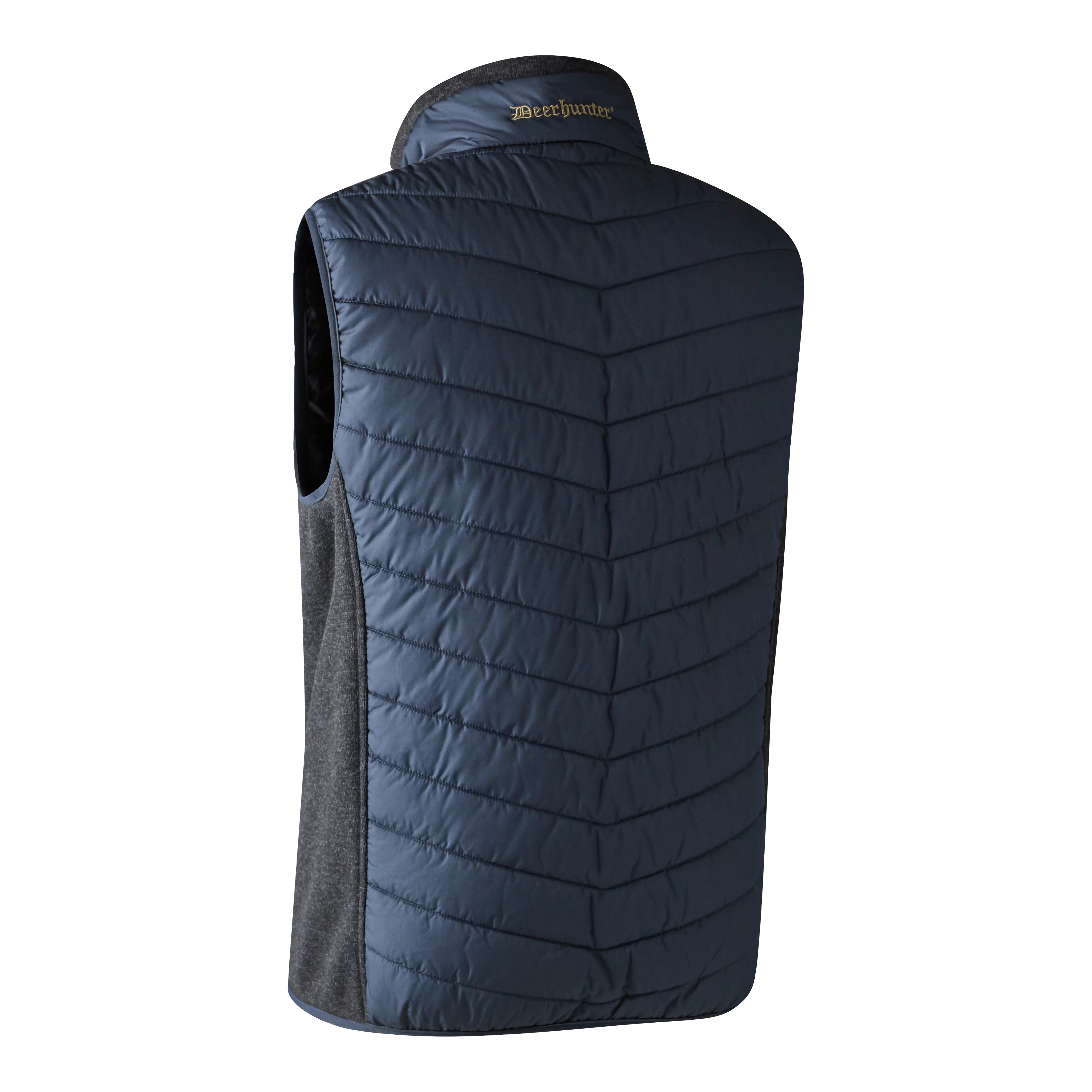 Moor Wattierte Weste mit Strick - Dark Blue