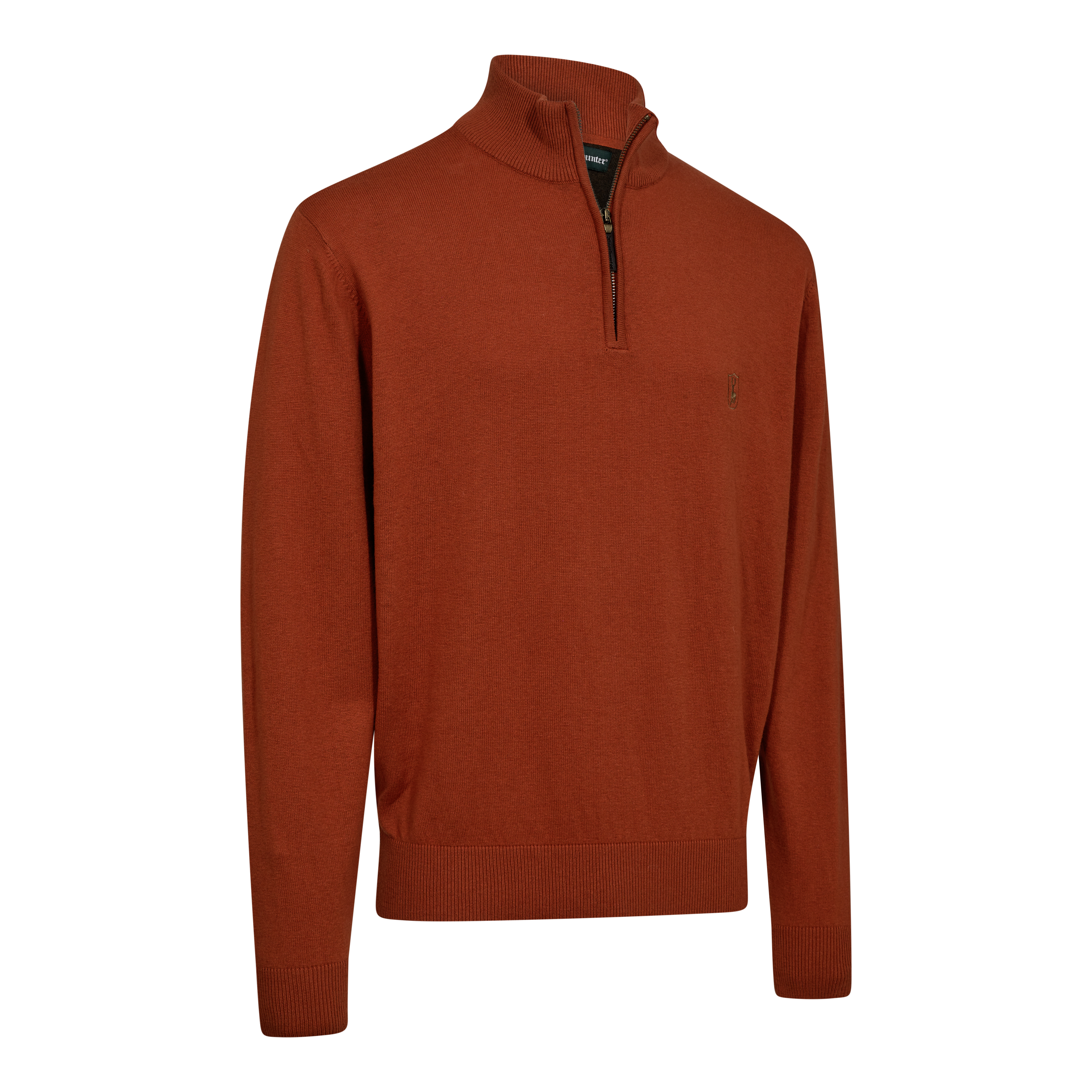 Harrington 1/2-Zip Strickpullover - Oak Rust Melange