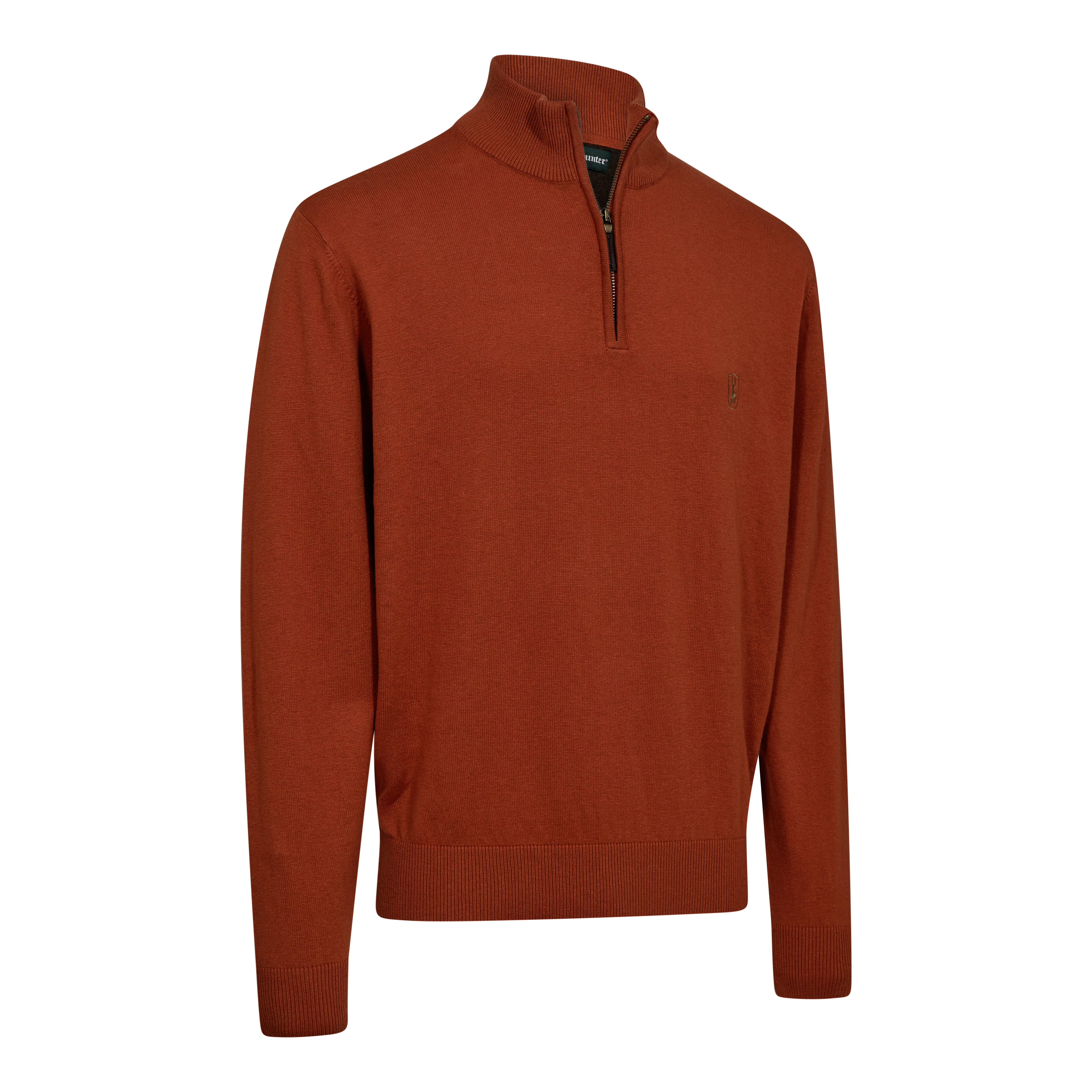 Harrington 1/2-Zip Strickpullover - Oak Rust Melange
