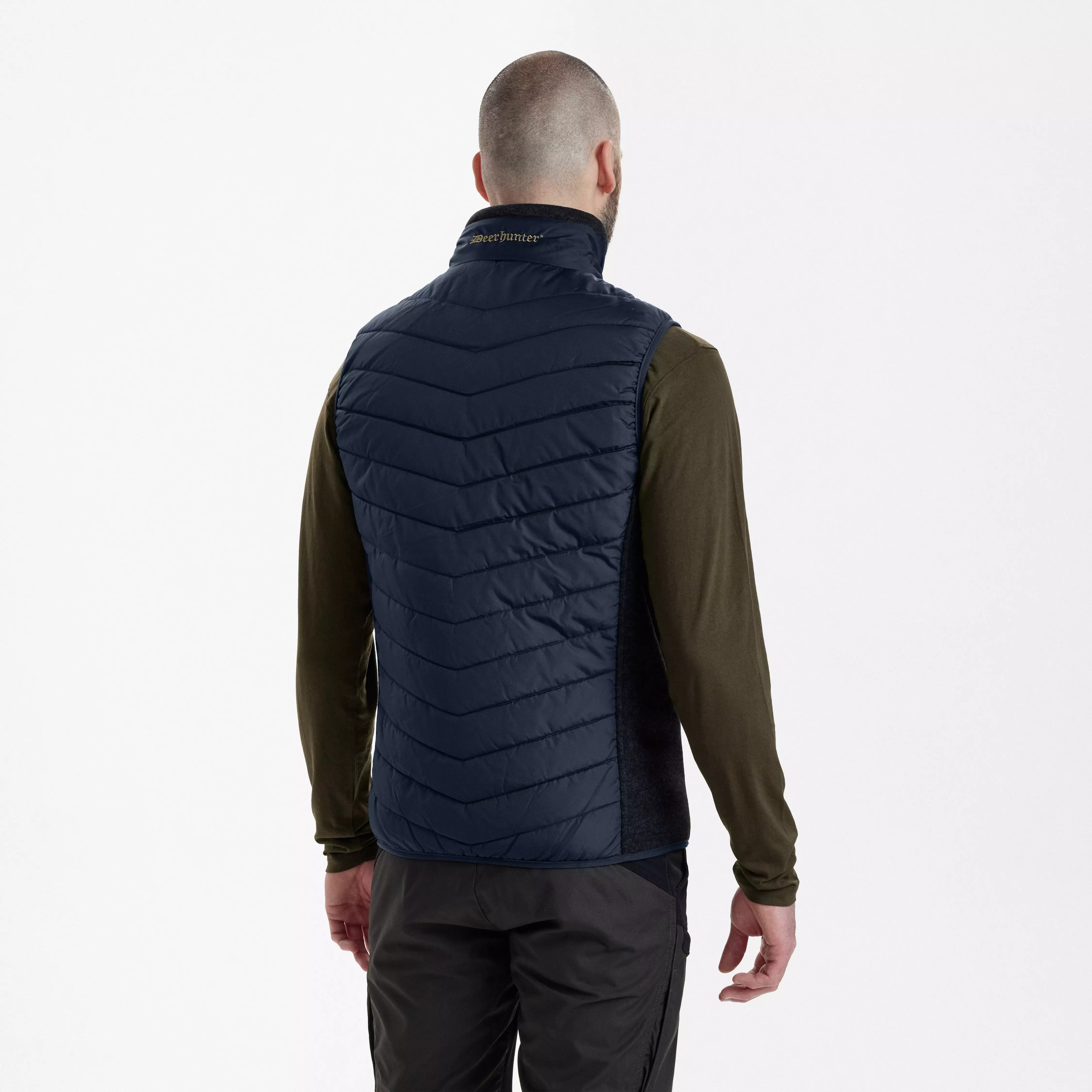 Moor Wattierte Weste mit Strick - Dark Blue
