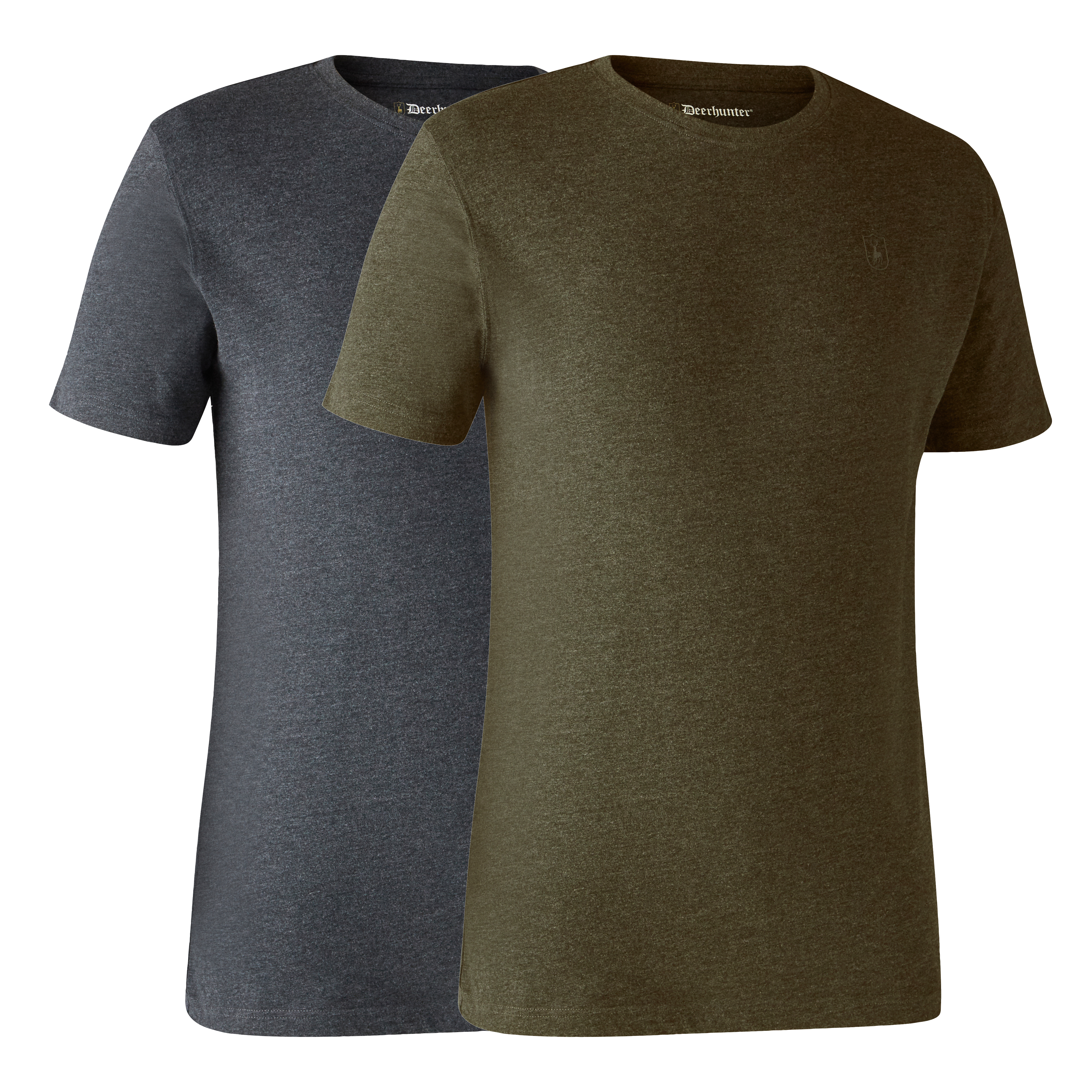 Basic T-Shirt im 2er-Pack - Adventure Green Melange