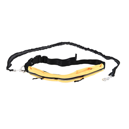 Freihand-Leine / Joggingleine, schwarz/orange